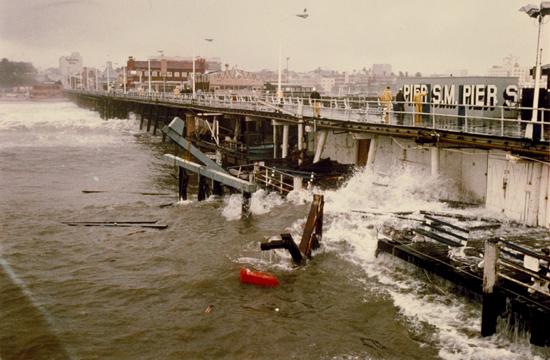 Two violent storms in 1983 destroyed over a third of the Santa Monica Pier.